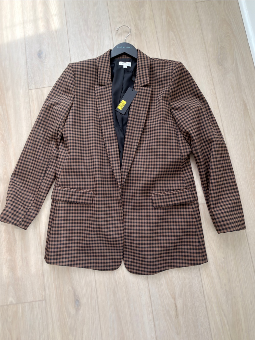 GIANNA BINNI: New Brown and Black Houndstooth Blazer